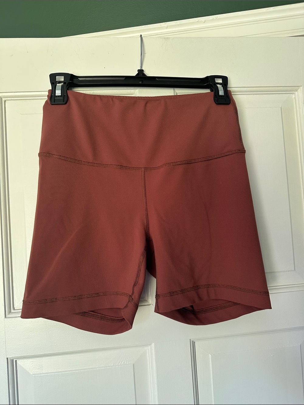 High-Waist Women’s Active Shorts - Rust Size S